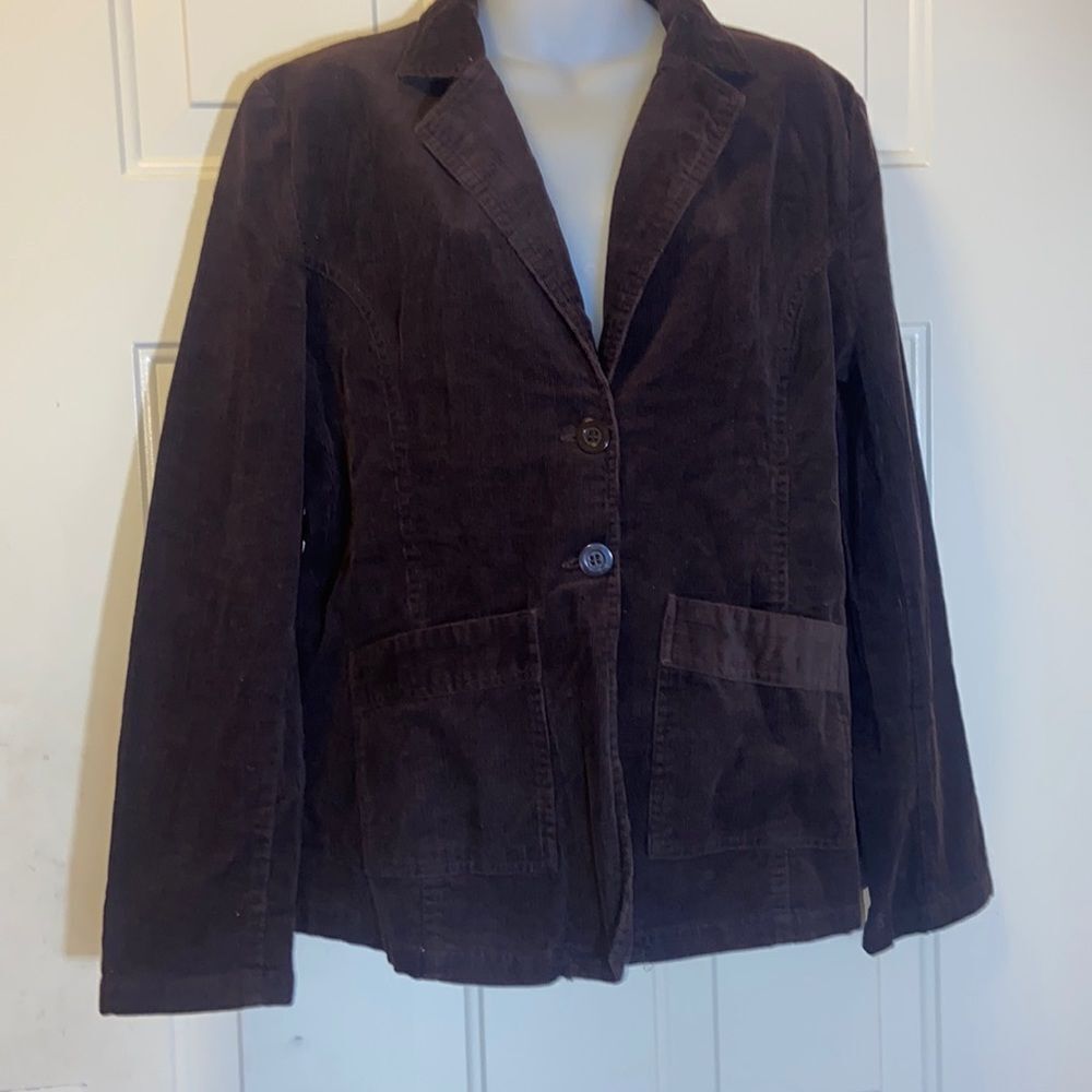 Outer Edge Women Blazer Jacket Corduroy Size XL